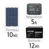 Kit solaire photovoltaique 12v 10Wc + batterie 12Ah ES