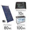 Kit solaire 12v 80Wc + batterie 100Ah