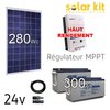 Kit solaire photovoltaique éco 24v 250Wc + batteries 130Ah UC pt