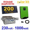 Kit solaire 230V 1000W - 200Wc PWM - batterie AGM 200Ah