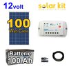 Solar kit 12v 100Wc + battery 100Ah
