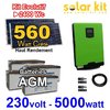 Kit solaire 230V 5000W - 560Wc PWM - batterie AGM 400Ah
