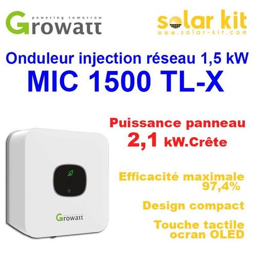 Onduleur injection réseau Growatt 1500TLX 1500 Watt